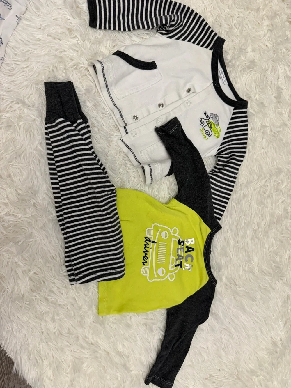 Assorted Baby Boys Long-Sleeve Onesies & Footed Sleepers - Gray, Navy, Green